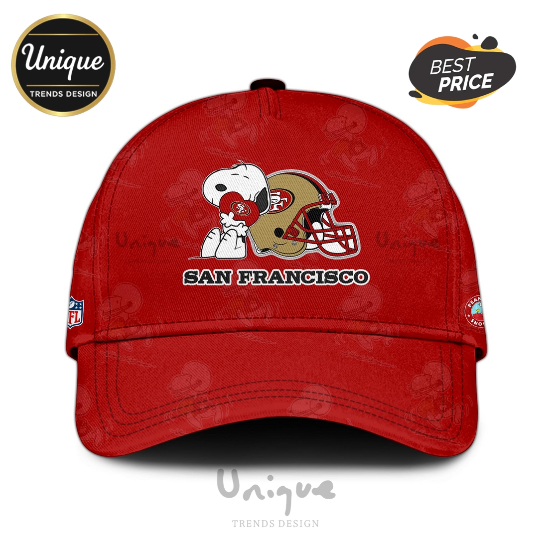 San Francisco 49ers NFL x Snoopy Hoodie And Cap San Francisco 49ers NFL x Snoopy Hoodie And Cap