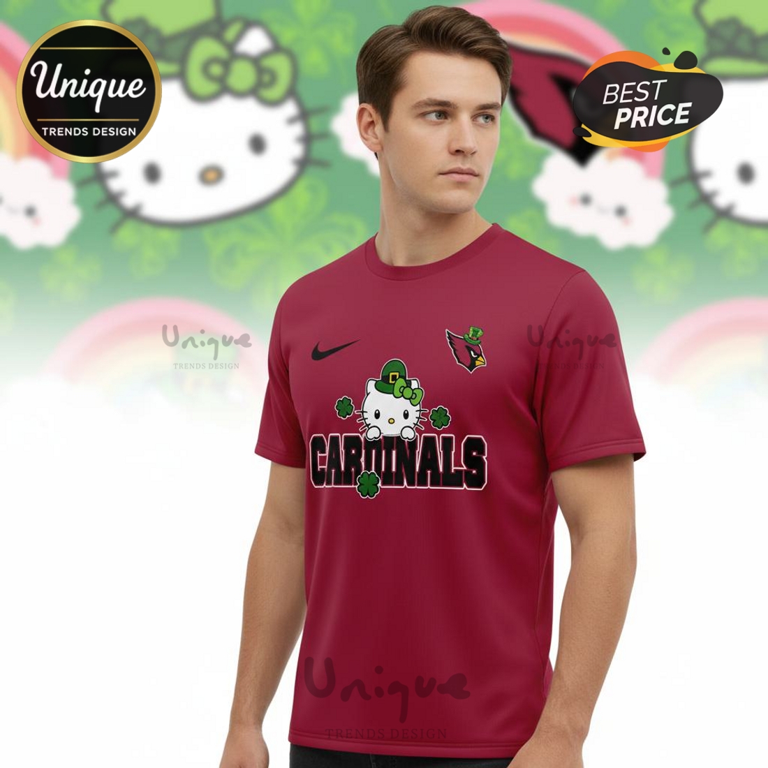 Arizona Cardinals Premium NFL Hello Kitty St. Pattrick’s Day 3D Shirt Arizona Cardinals Premium NFL Hello Kitty St. Pattrick’s Day 3D Shirt