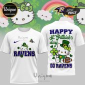 Baltimore Ravens Hello Kitty St. Patrick's Day 3D Shirt
