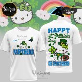 Carolina Panthers Hello Kitty St. Patrick's Day 3D Shirt