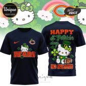 Chicago Bears Hello Kitty St. Patrick's Day 3D shirt. Show your Bears and Hello Kitty spirit!