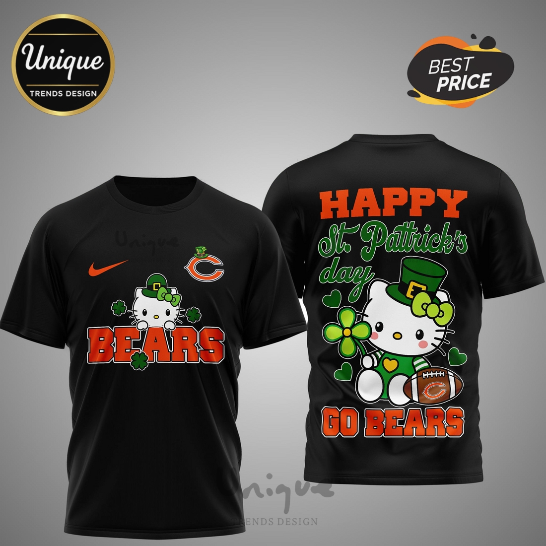Chicago Bears Premium NFL Hello Kitty St. Pattrick’s Day 3D Shirt Chicago Bears Premium NFL Hello Kitty St. Pattrick’s Day 3D Shirt