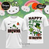 Cleveland Browns Hello Kitty St. Patrick's Day 3D Shirt