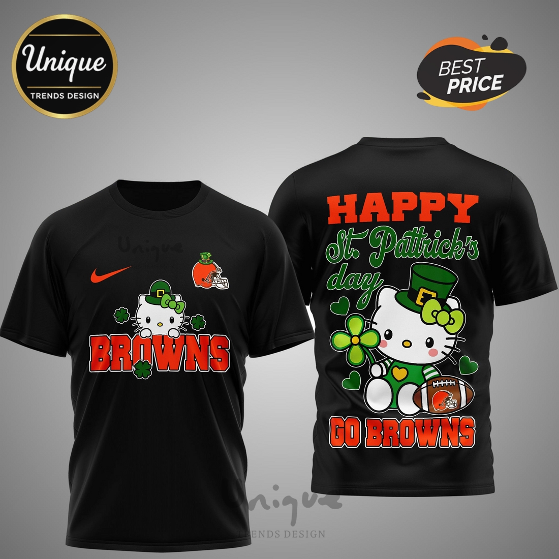 Cleveland Browns Premium NFL Hello Kitty St. Pattrick’s Day 3D Shirt Cleveland Browns Premium NFL Hello Kitty St. Pattrick’s Day 3D Shirt