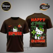 Cleveland Browns Hello Kitty St. Patrick's Day 3D Shirt - Premium NFL Apparel