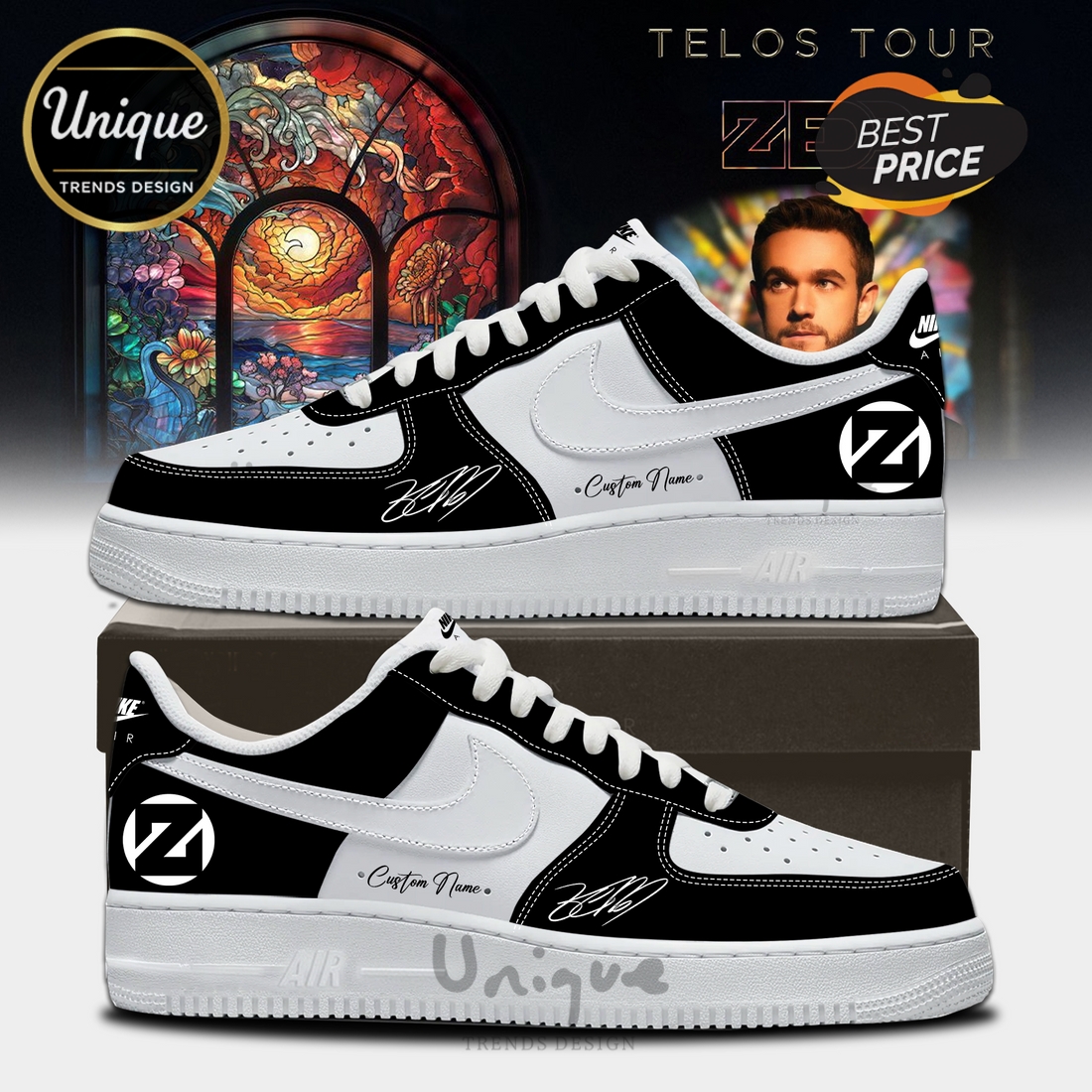 Custom Name Zedd Telos World Tour Air Force 1 Sneakers Custom Name Zedd Telos World Tour Air Force 1 Sneakers