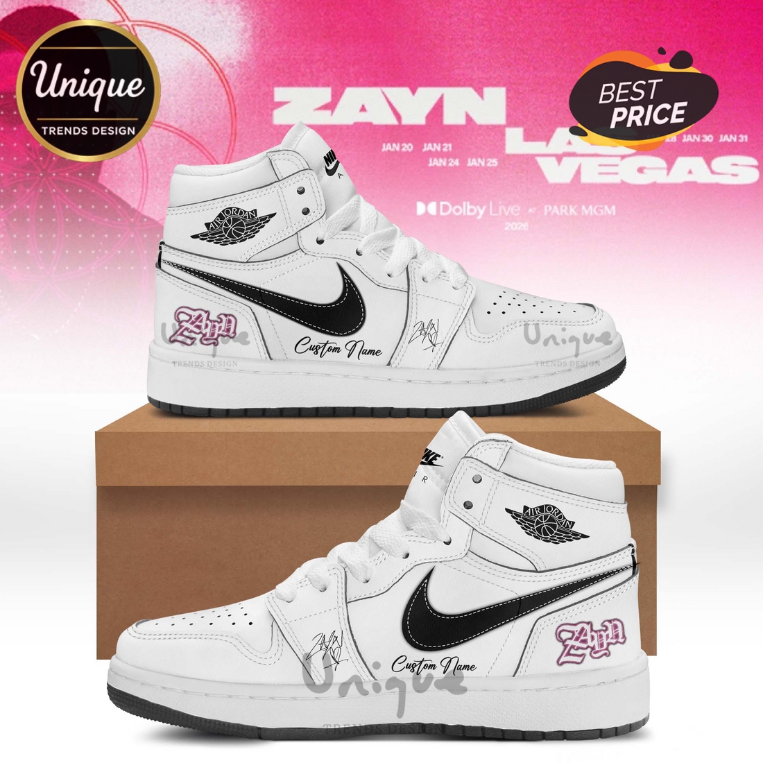 Custom Zayn Live in Las Vegas Signature Nike Air Jordan 1 Custom Zayn Live in Las Vegas Signature Nike Air Jordan 1
