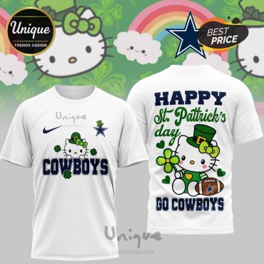 Dallas Cowboys Premium NFL Hello Kitty St. Pattrick’s Day 3D Shirt