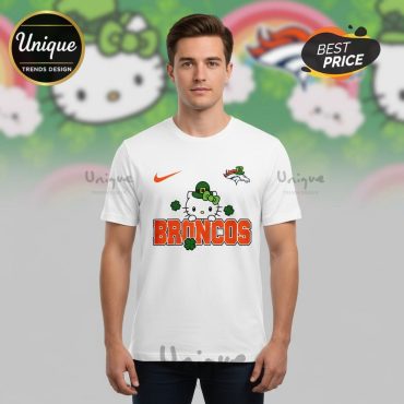 Denver Broncos Premium NFL Hello Kitty St. Pattrick’s Day 3D Shirt