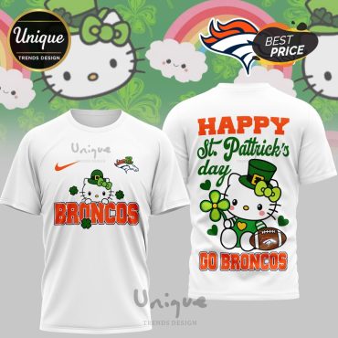 Denver Broncos Premium NFL Hello Kitty St. Pattrick’s Day 3D Shirt