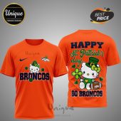 Denver Broncos Hello Kitty St. Patrick's Day 3D Shirt