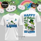 Detroit Lions Hello Kitty St. Patrick's Day 3D Shirt - Premium NFL Apparel