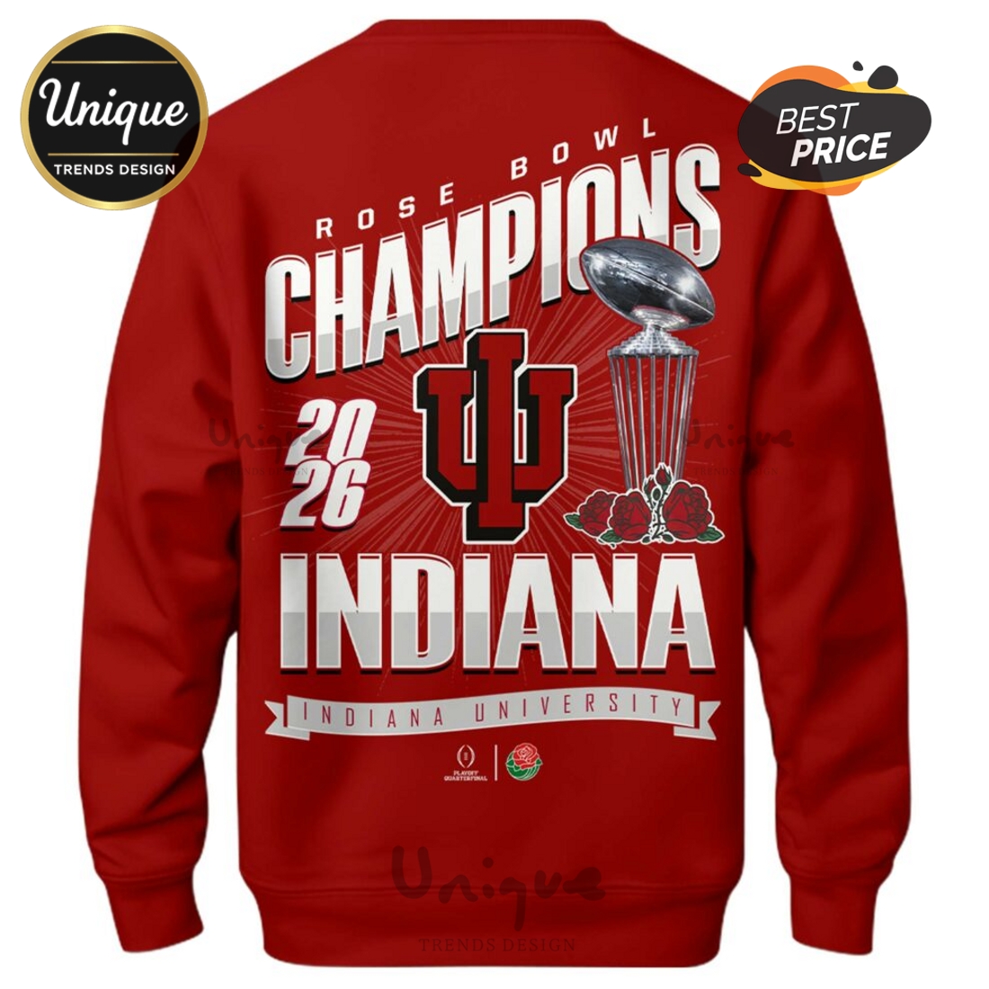 Indiana Hoosiers NCAA Sugar Bowl Champions Red Hoodie Indiana Hoosiers NCAA Sugar Bowl Champions Red Hoodie