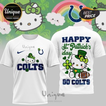 Indianapolis Colts Premium NFL Hello Kitty St. Pattrick’s Day 3D Shirt