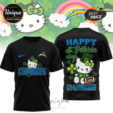 Los Angeles Chargers Premium NFL Hello Kitty St. Pattrick’s Day 3D Shirt