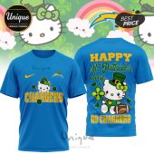 Los Angeles Chargers Hello Kitty St. Patrick's Day 3D Shirt - Show your team spirit!