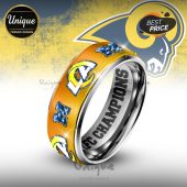 Los Angeles Rams Super Bowl LXI Ring - Premium Silver Tungsten NFL Championship Ring