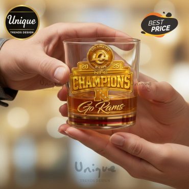 Los Angeles Rams Premium NFL 2026 Super Bowl Whiskey Glass