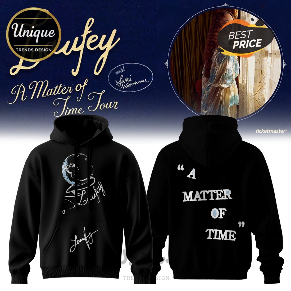 Men’s Laufey’s A Matter Of Time Tour Hoodie, Cap Men’s Laufey’s A Matter Of Time Tour Hoodie, Cap