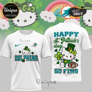 Miami Dolphins Premium NFL Hello Kitty St. Pattrick’s Day 3D Shirt