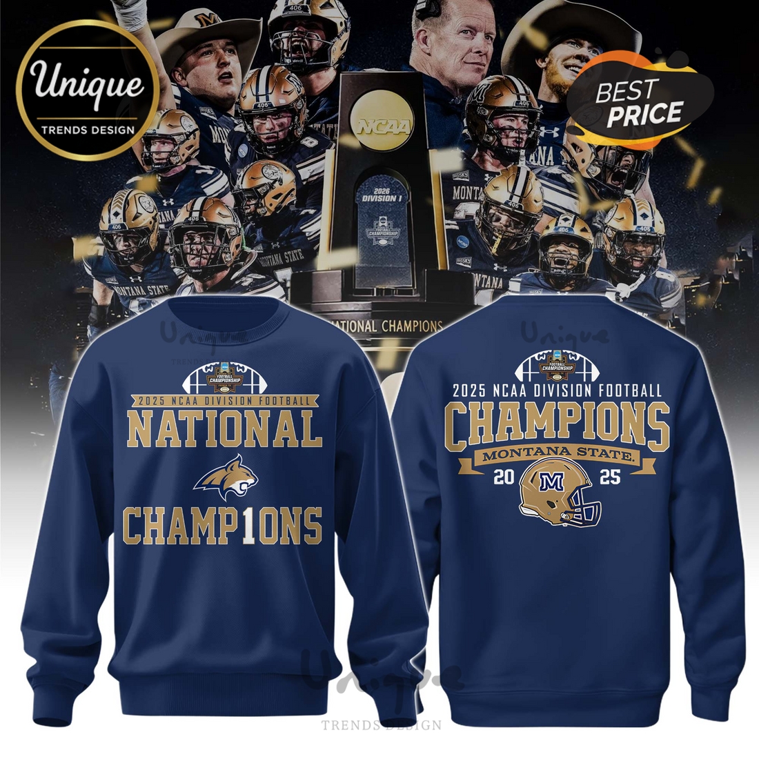 Montana State AFC North Division Champions Navy Hoodie Montana State AFC North Division Champions Navy Hoodie