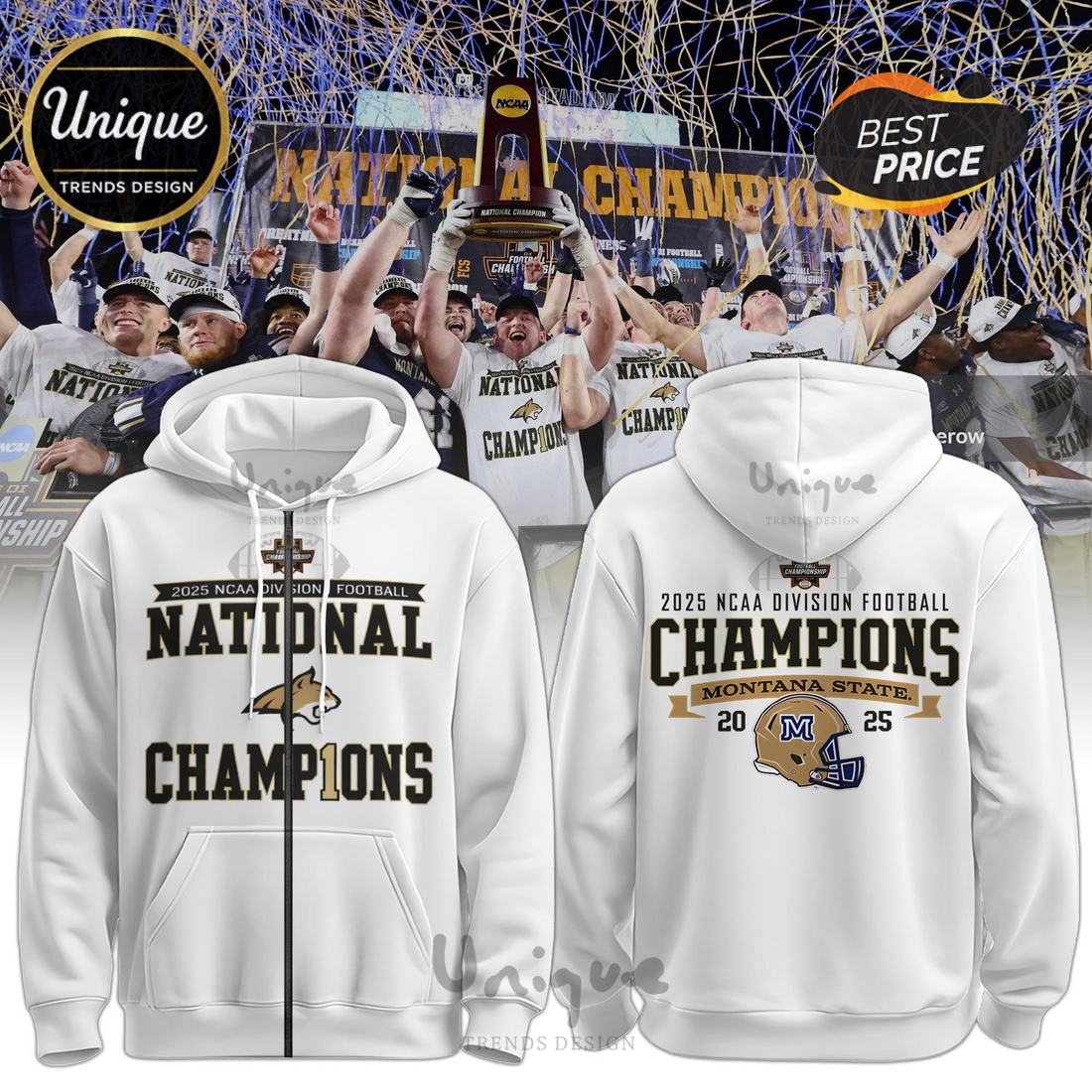 Montana State AFC North Division Champions White Hoodie Montana State AFC North Division Champions White Hoodie