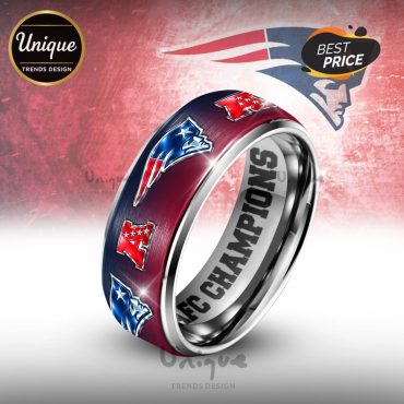 New England Patriots Premium NFL 2026 Super Bowl Silver Tungsten Ring