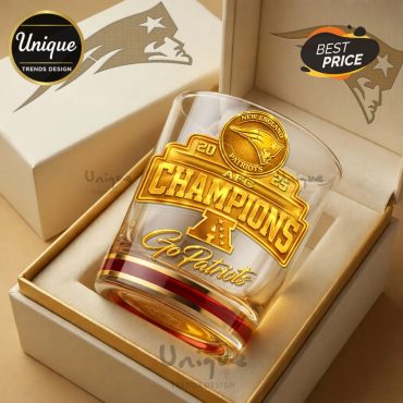 New England Patriots Premium NFL 2026 Super Bowl Whiskey Glass