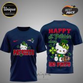 New England Patriots Hello Kitty St. Patrick's Day 3D Shirt - Premium NFL apparel for Pats fans!