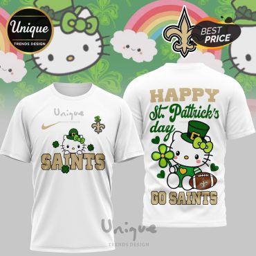 New Orleans Saints Premium NFL Hello Kitty St. Pattrick’s Day 3D Shirt