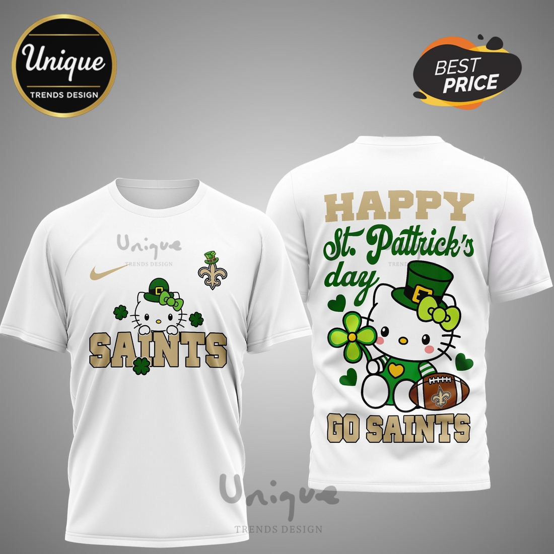 New Orleans Saints Premium NFL Hello Kitty St. Pattrick’s Day 3D Shirt New Orleans Saints Premium NFL Hello Kitty St. Pattrick’s Day 3D Shirt