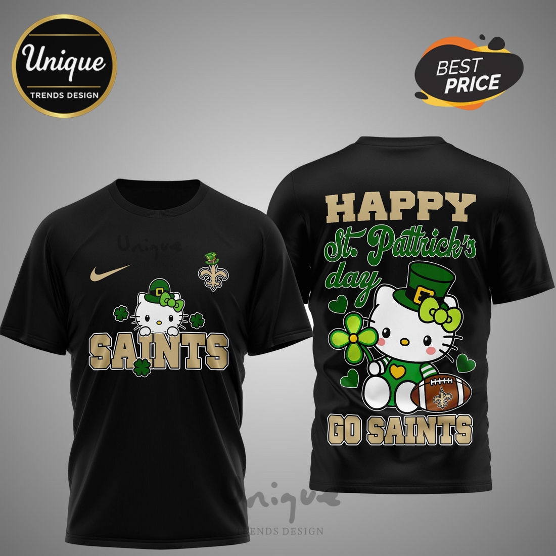 New Orleans Saints Premium NFL Hello Kitty St. Pattrick’s Day 3D Shirt New Orleans Saints Premium NFL Hello Kitty St. Pattrick’s Day 3D Shirt