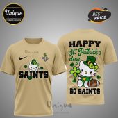 New Orleans Saints Hello Kitty St. Patrick's Day 3D Shirt - Officially Licensed NFL apparel.
