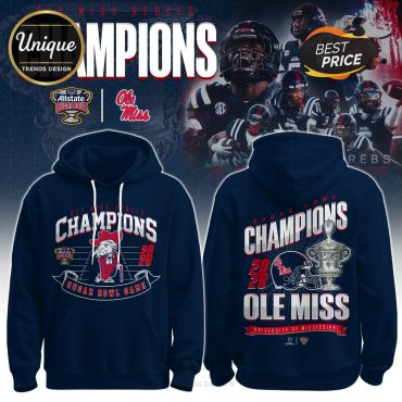 Ole Miss Rebels NCAA Sugar Bowl Champions Navy Hoodie, Joggers