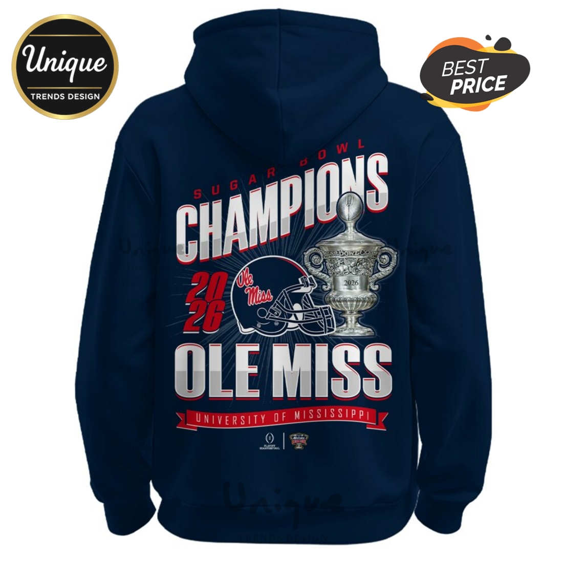 Ole Miss Rebels NCAA Sugar Bowl Champions Navy Hoodie, Joggers Ole Miss Rebels NCAA Sugar Bowl Champions Navy Hoodie, Joggers