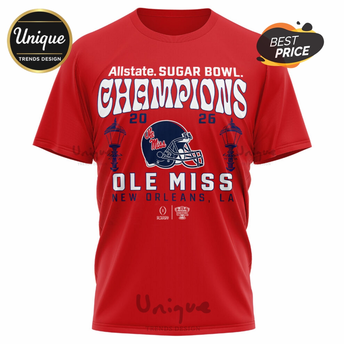 Ole Miss Rebels NCAA Sugar Bowl Champions Red Hoodie Ole Miss Rebels NCAA Sugar Bowl Champions Red Hoodie