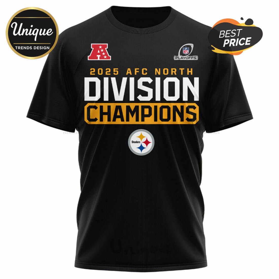Pittsburgh Steelers AFC North Division Champions Zip Hoodie Pittsburgh Steelers AFC North Division Champions Zip Hoodie