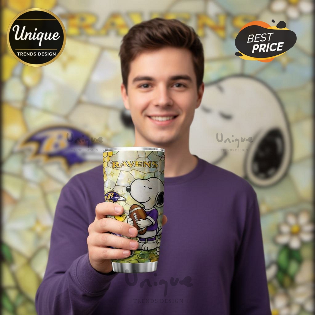 Premium Baltimore Ravens NFL Snoopy Pride Tumbler Premium Baltimore Ravens NFL Snoopy Pride Tumbler