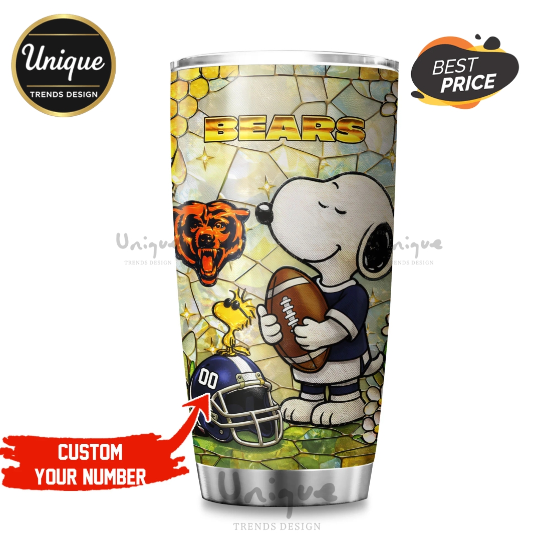Premium Chicago Bears NFL Snoopy Pride Tumbler Premium Chicago Bears NFL Snoopy Pride Tumbler