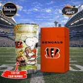 Cincinnati Bengals Snoopy Tumbler - Show your team pride with this premium stainless steel tumbler!
