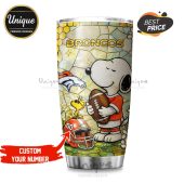 Denver Broncos Snoopy tumbler. Premium NFL drinkware for ultimate fan pride. Show your team spirit!