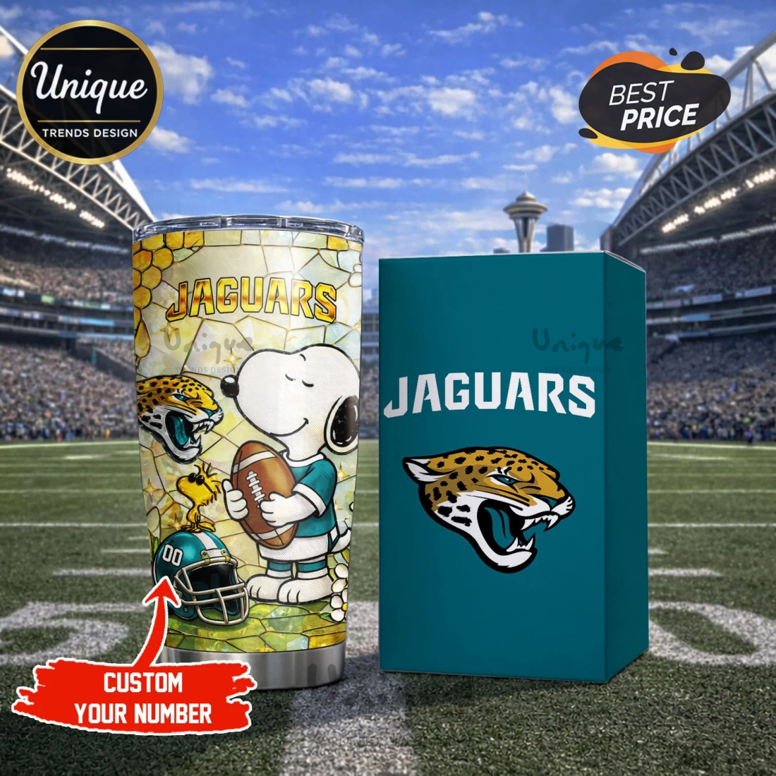 Premium Jacksonville Jaguars NFL Snoopy Pride Tumbler Premium Jacksonville Jaguars NFL Snoopy Pride Tumbler