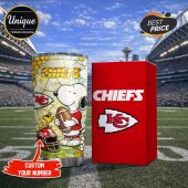 Kansas City Chiefs Snoopy Tumbler: Show your team pride with this premium NFL tumbler featuring Snoopy!