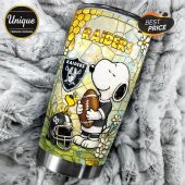 Las Vegas Raiders Snoopy Tumbler: Show your team pride with this premium NFL tumbler featuring Snoopy!