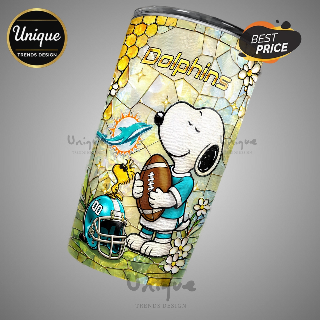 Premium Miami Dolphins NFL Snoopy Pride Tumbler Premium Miami Dolphins NFL Snoopy Pride Tumbler