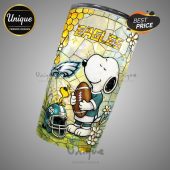 Philadelphia Eagles Snoopy Pride Tumbler. Show your team spirit with Snoopy! Perfect gift for Eagles fans.