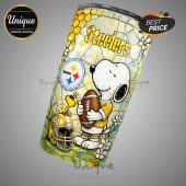 Pittsburgh Steelers Snoopy Tumbler: Show your team pride with this premium NFL tumbler featuring Snoopy!