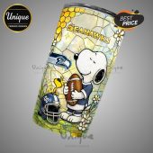 Seattle Seahawks Snoopy tumbler. Show your team spirit with this premium stainless steel NFL tumbler featuring Snoopy!
