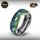 Seattle Seahawks Super Bowl LXI 2026 Ring - Premium Silver Tungsten NFL Fan Jewelry