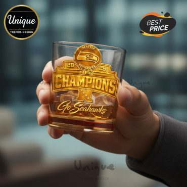 Seattle Seahawks Premium NFL 2026 Super Bowl Whiskey Glass